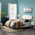 Twin Upholstered Fabric Bed in White S202404
