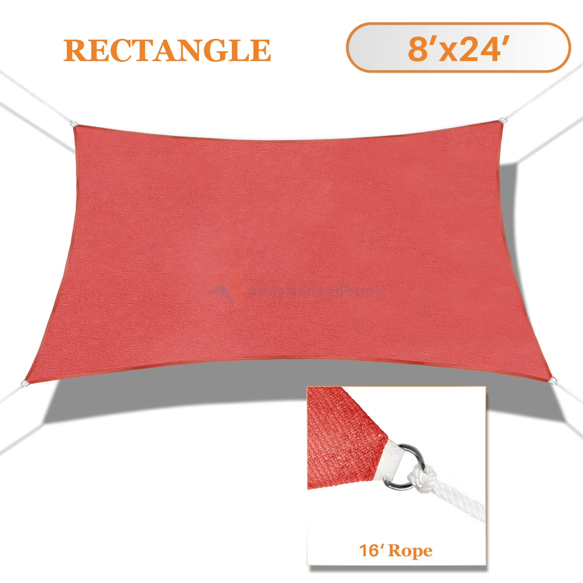 Beige Rectangle Sun Shade Sail Canopy O38784
