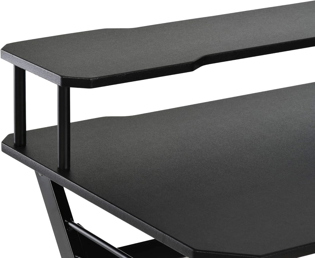 55 inch Black Gaming Desk with Monitor Stand Y82699