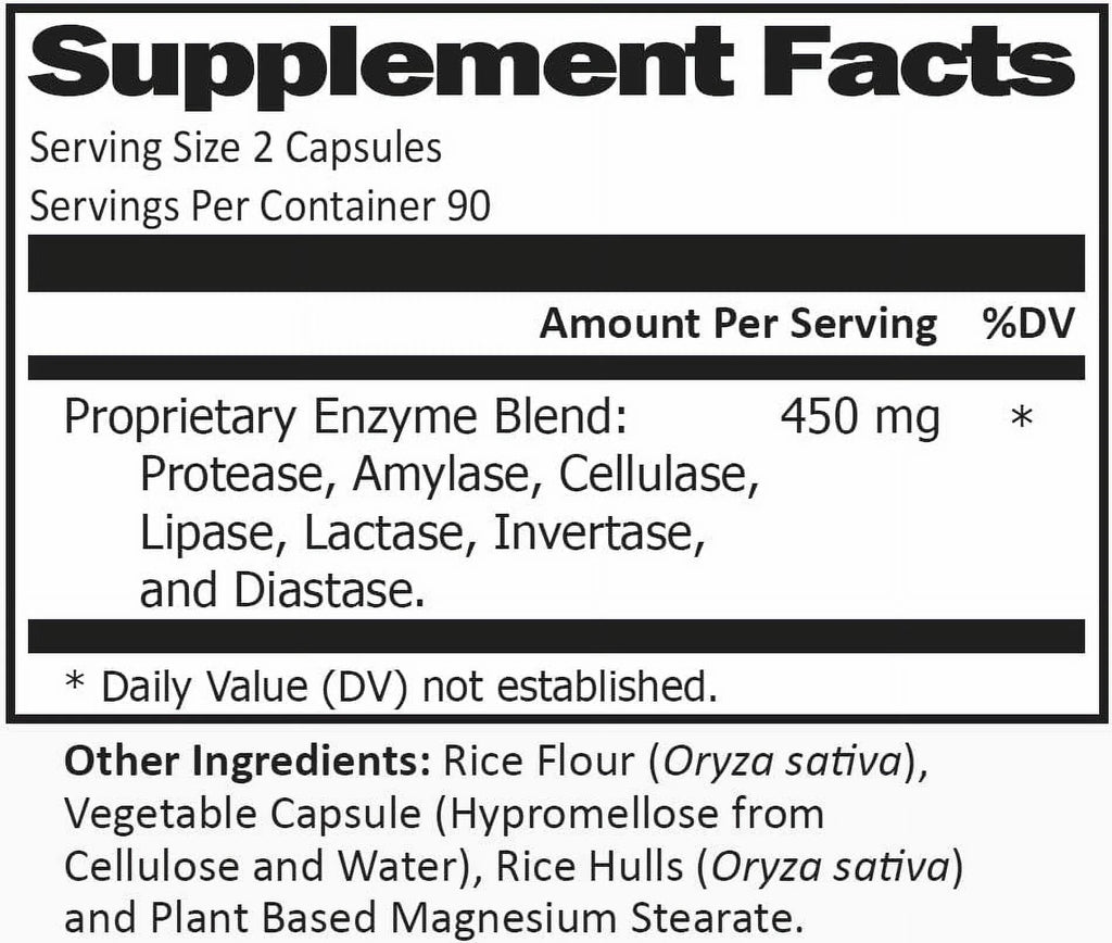 180 Capsules Dietary Enzyme Nutritional Supplement J8752