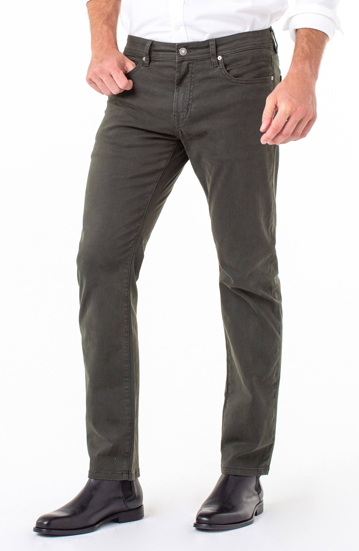 Relaxed Straight Twill Pants, Size 38 S245