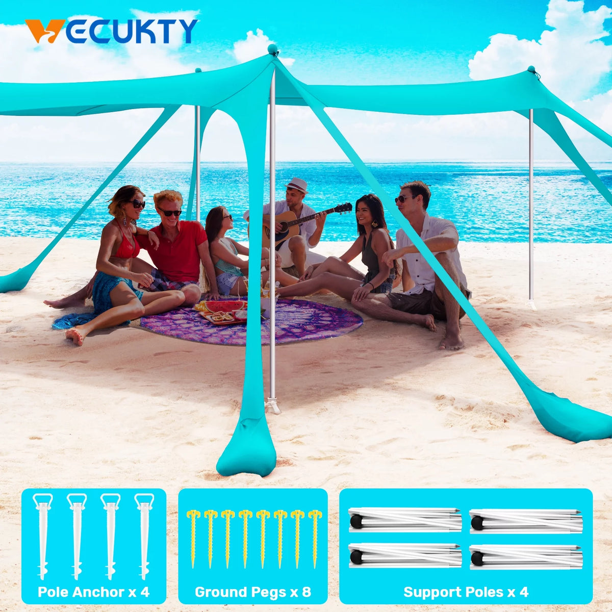 10x10ft Beach Canopy Sun Shelter H721