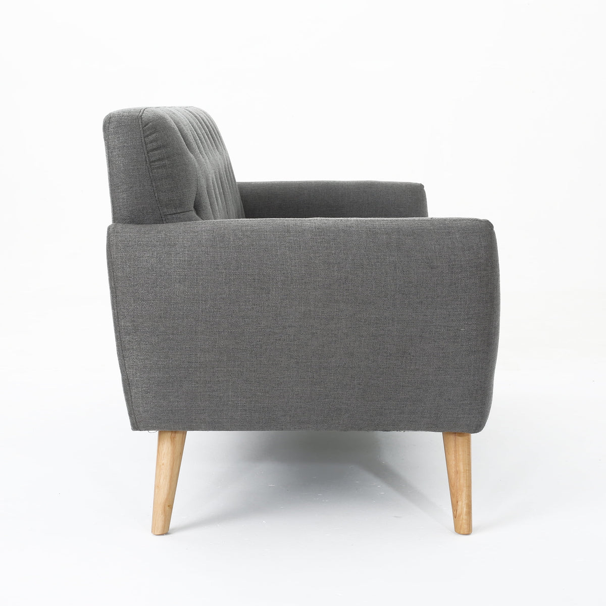 Dark Grey Tufted Fabric Loveseat U505