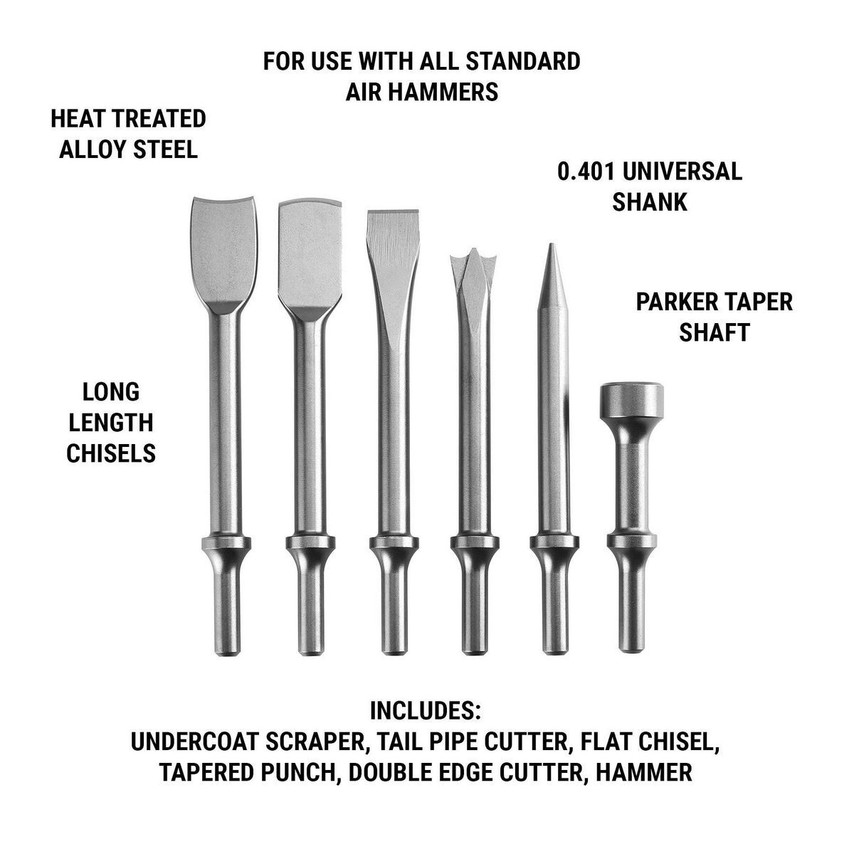 Air Hammer Chisel Set, 6-Piece K506808