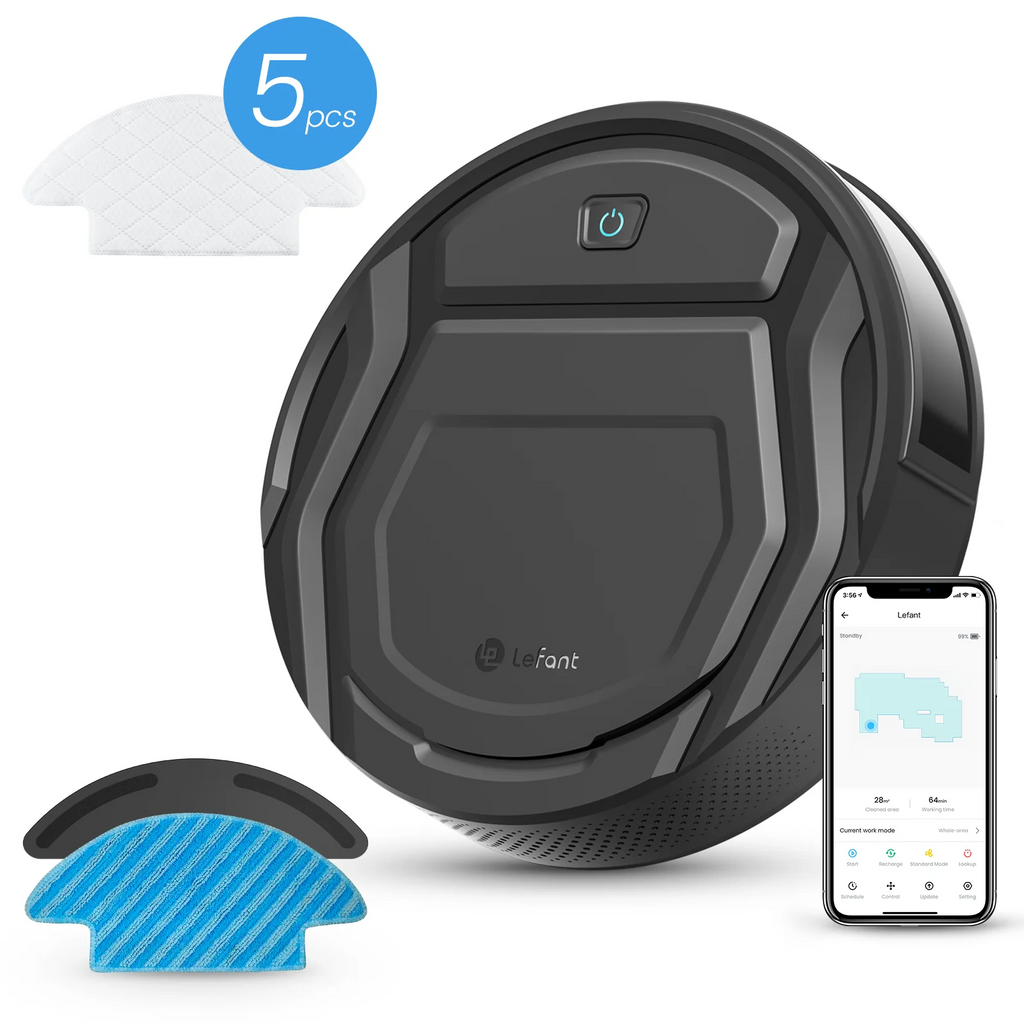 2 in 1 Robot Vacuum and Mop Combo, Black J421932