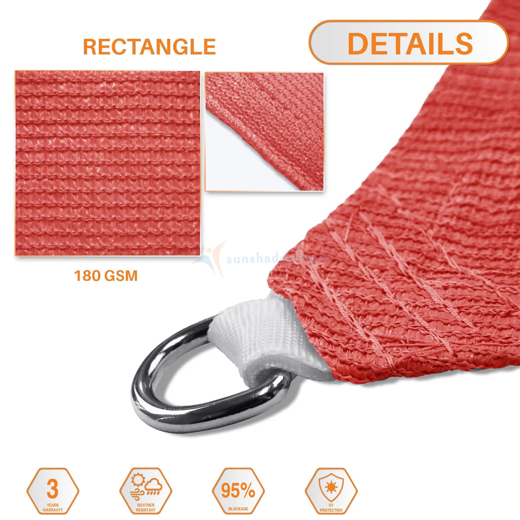 Beige Rectangle Sun Shade Sail Canopy O38784