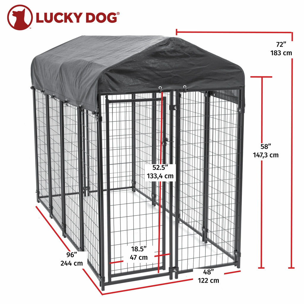 8ft x 4ft x 6ft Welded Wire Dog Kennel Playpen with Cover U2360