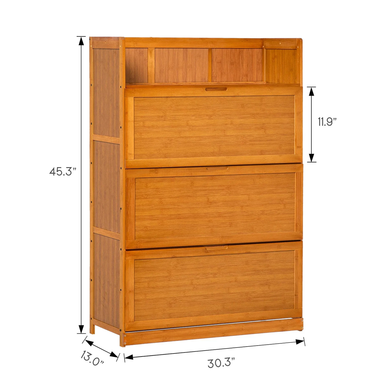 Bamboo 7 Tier 24 Pairs Shoe Organizer Rack Cabinet, Brown D34922
