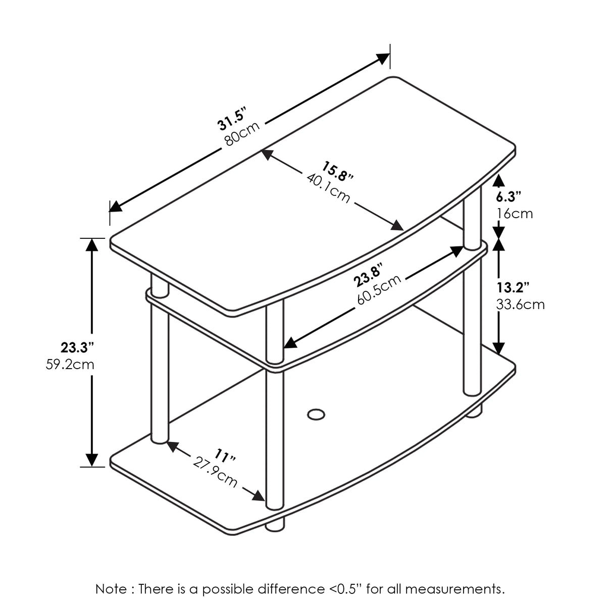 3-Tier TV Stand T4890
