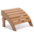 Brown Plastic Wood Outdoor Ottoman Footstool P90709