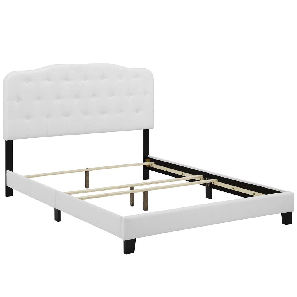 Twin Upholstered Fabric Bed in White S202404