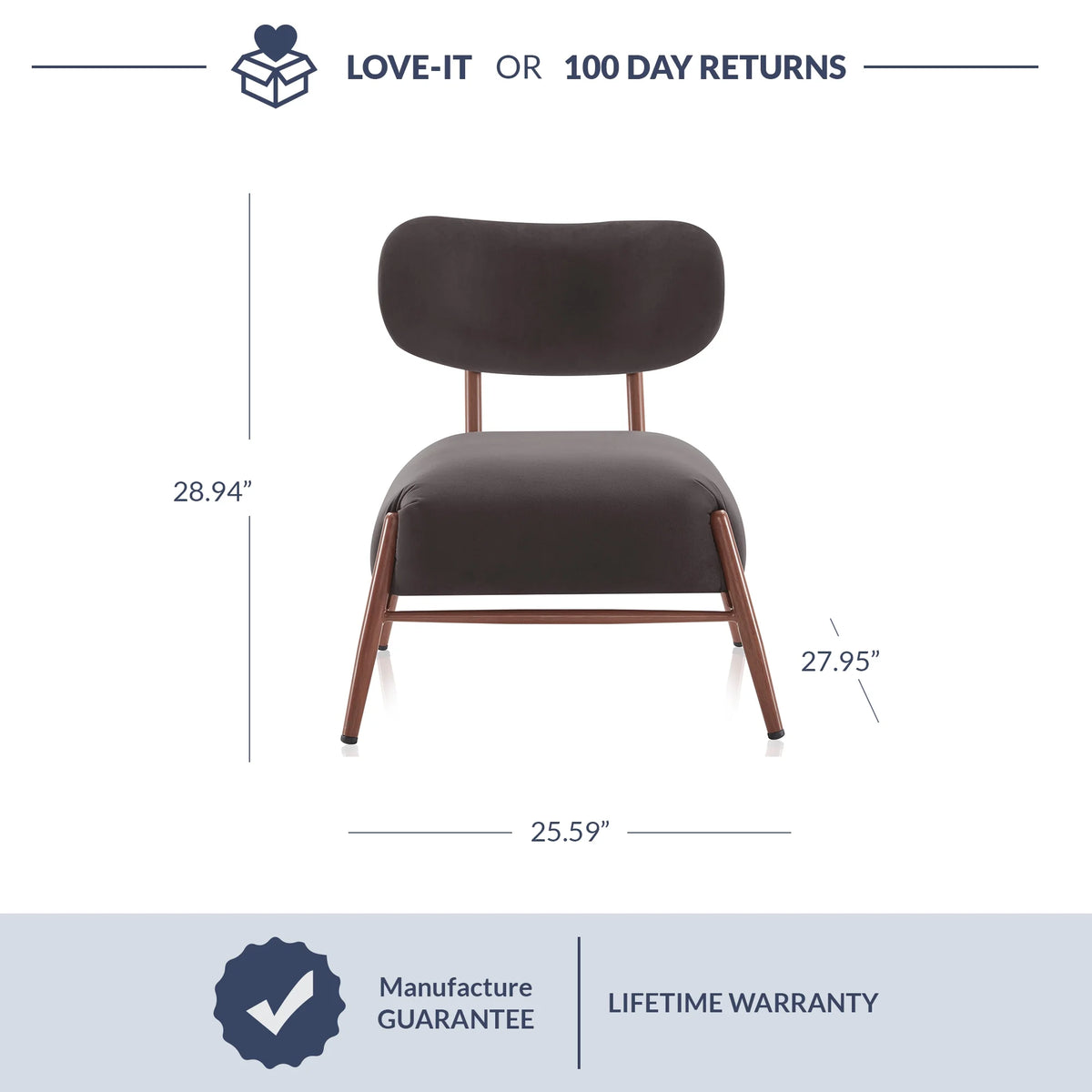 Espresso Velvet Accent Chair L735