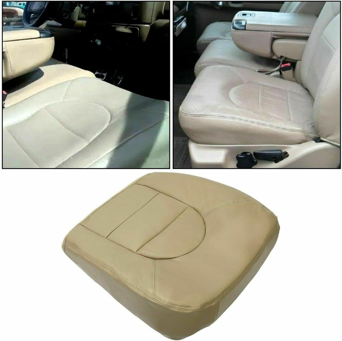 Genuine Leather Seat Cover in Medium Parchment Tan J34397