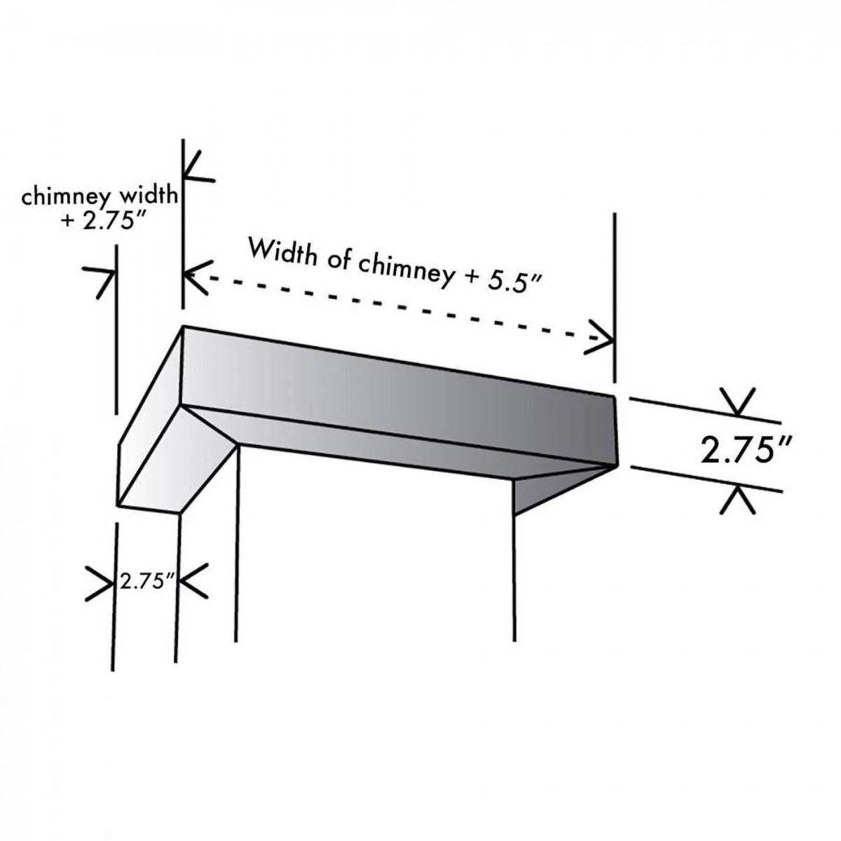 Vented Crown Molding Profile 6 for Wall Mount Range Hood P904