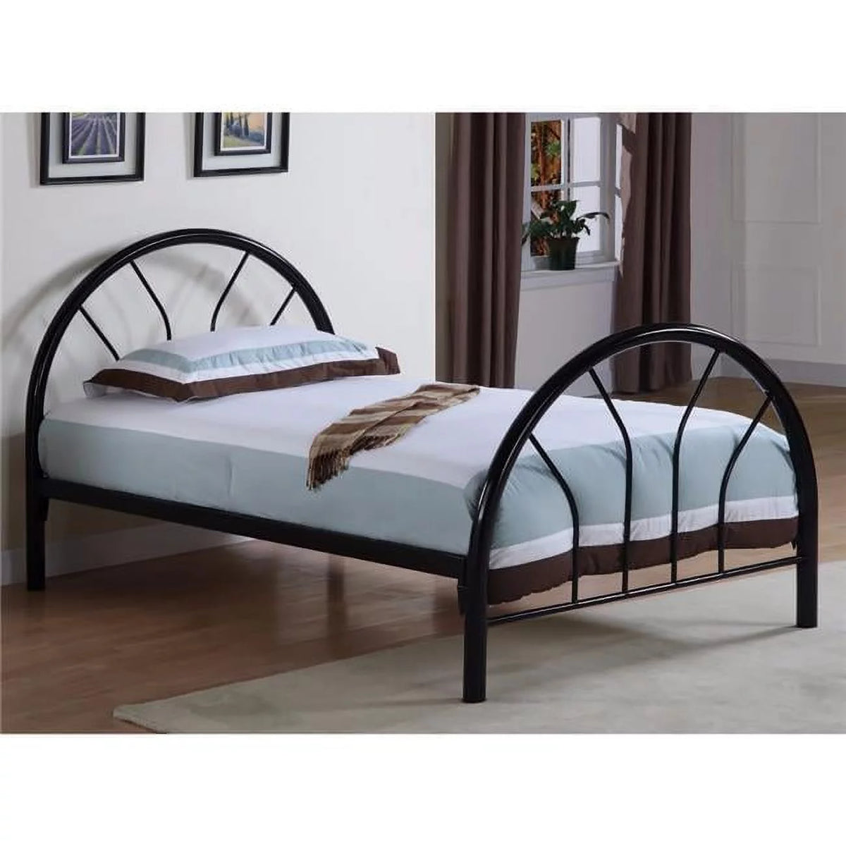 Black Twin Size Metal Bed I4144