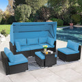 7 Piece Outdoor Sectional Sofa Set with Retractable Canopy R594881