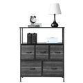 Dark Grey 5 Drawer Fabric Dresser J825