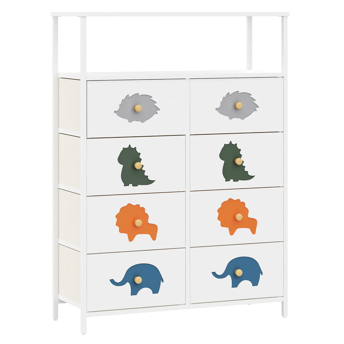 White 6 Drawer Kids Dresser with Shelf X6997