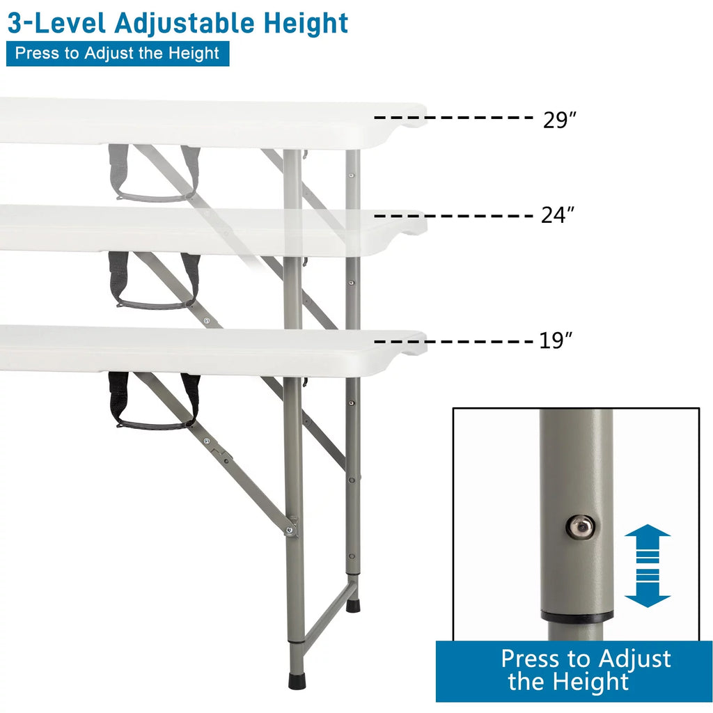 4 Ft White Plastic Folding Table Q17858