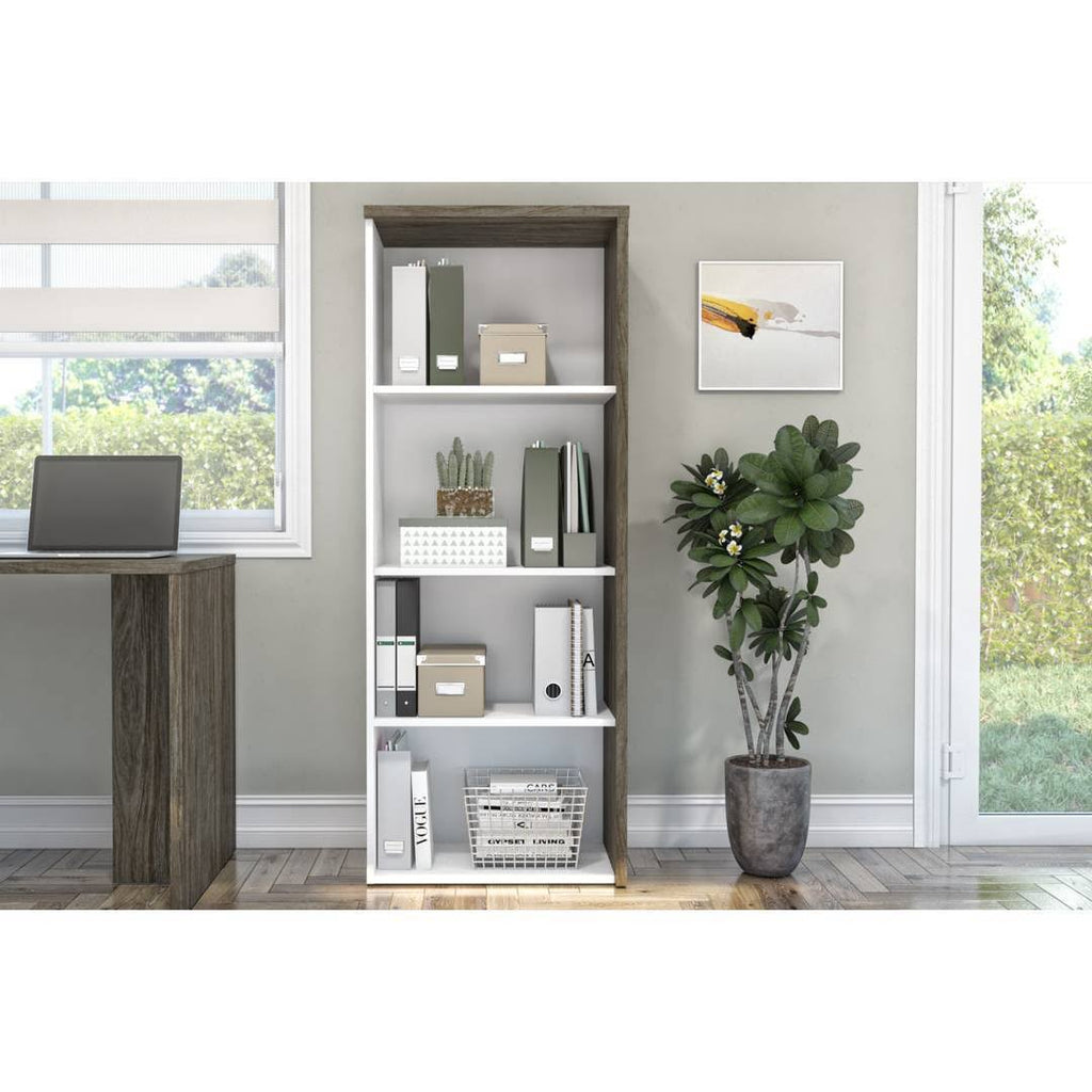 Walnut Grey White Bookcase E850493