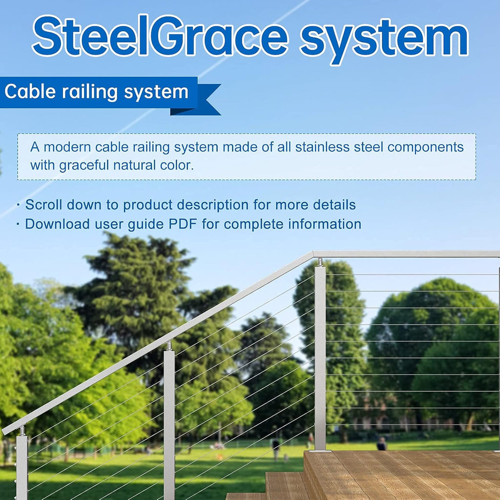 20 Set Swageless Cable Railing Kit 1/8 T316 Stainless Steel Hardware C75766