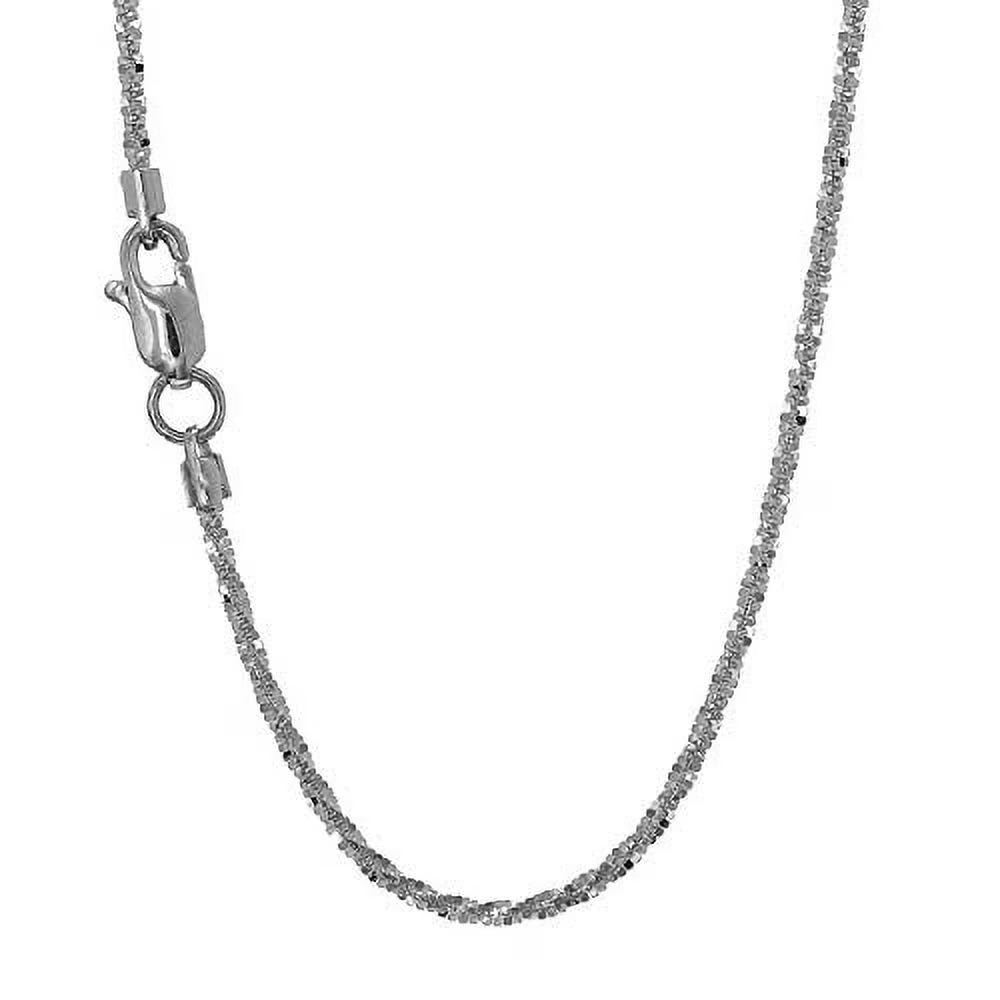 14k Solid White Gold Sparkle Chain Necklace, 20 Inches G9483