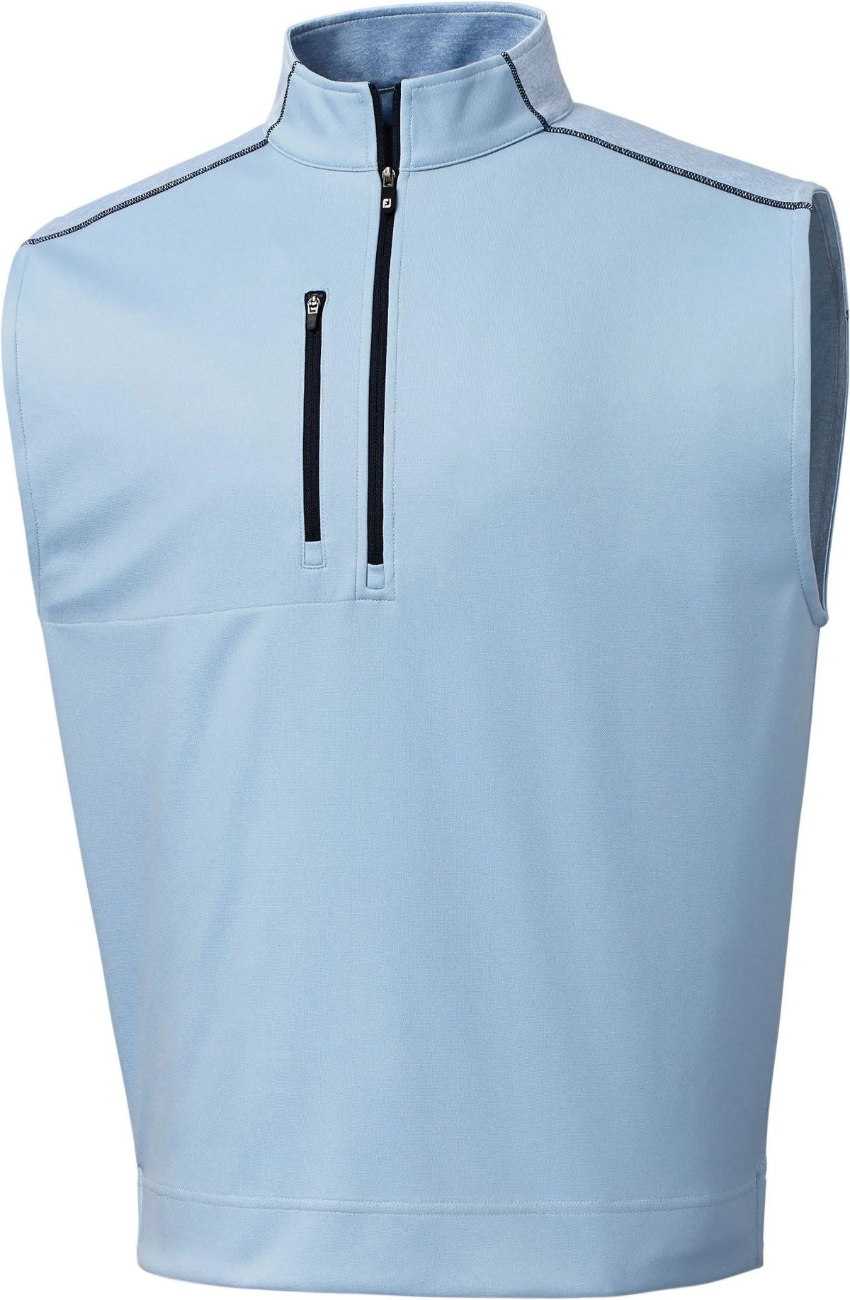 Blue Fog Heather Half Zip Vest L7444