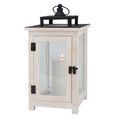 Large White Wood & Metal Decorative Lantern N85563