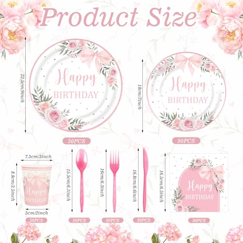 350 Pcs Disposable Paper Plates Napkins Cups Tableware Set for 50 Guests K623