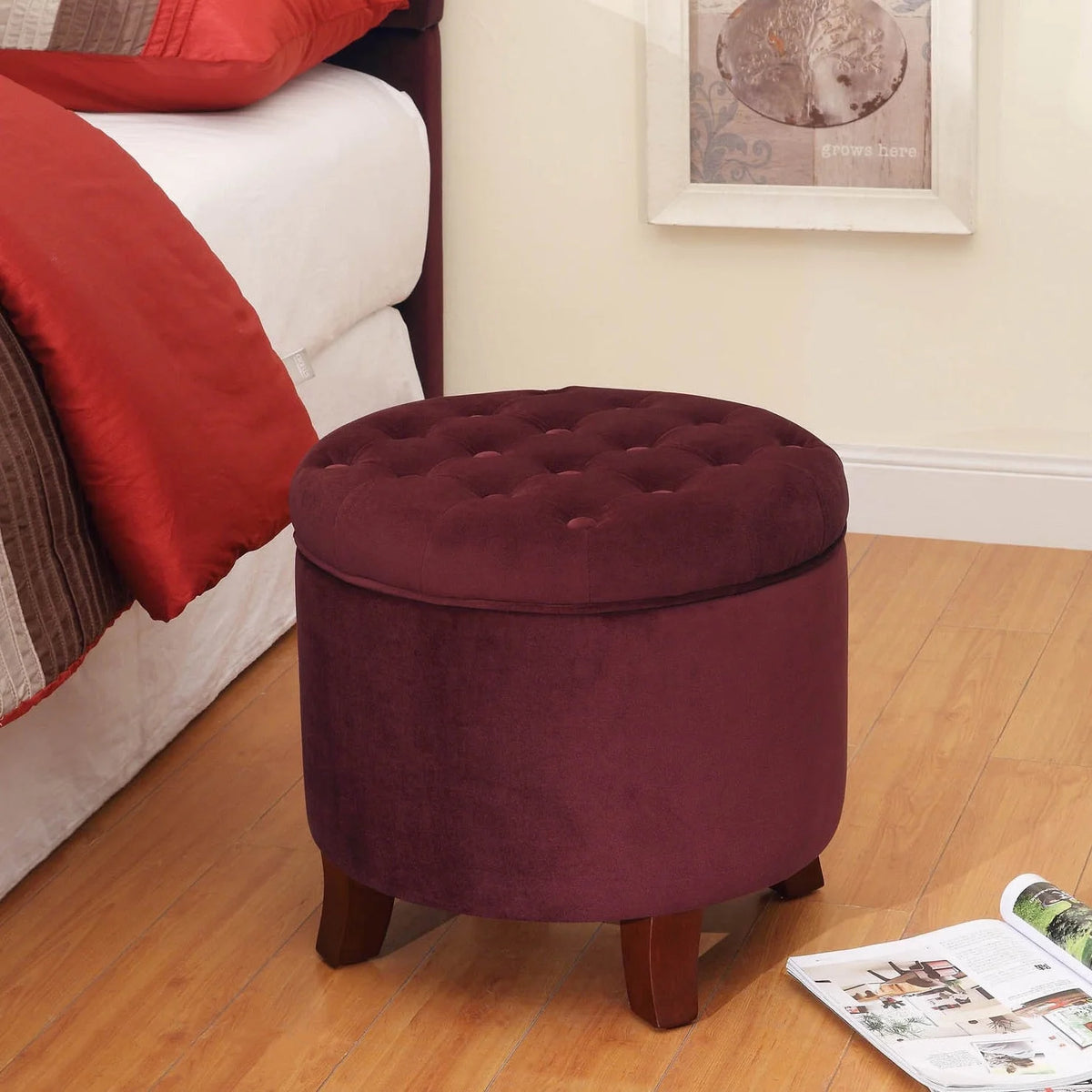 Large Round Storage Ottoman T7327