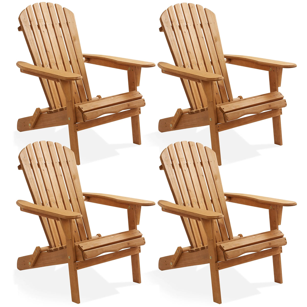 Set of 4 Cedar Wood Folding Adirondack Chairs T908