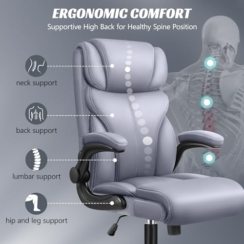 Ergonomic Big and Tall Leather Office Chair N671