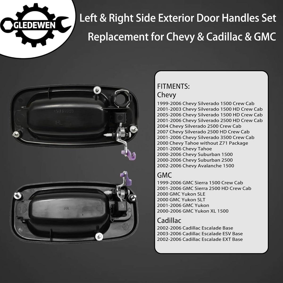 Exterior Door Handles Kit with Keyhole, Pack of 2 F419