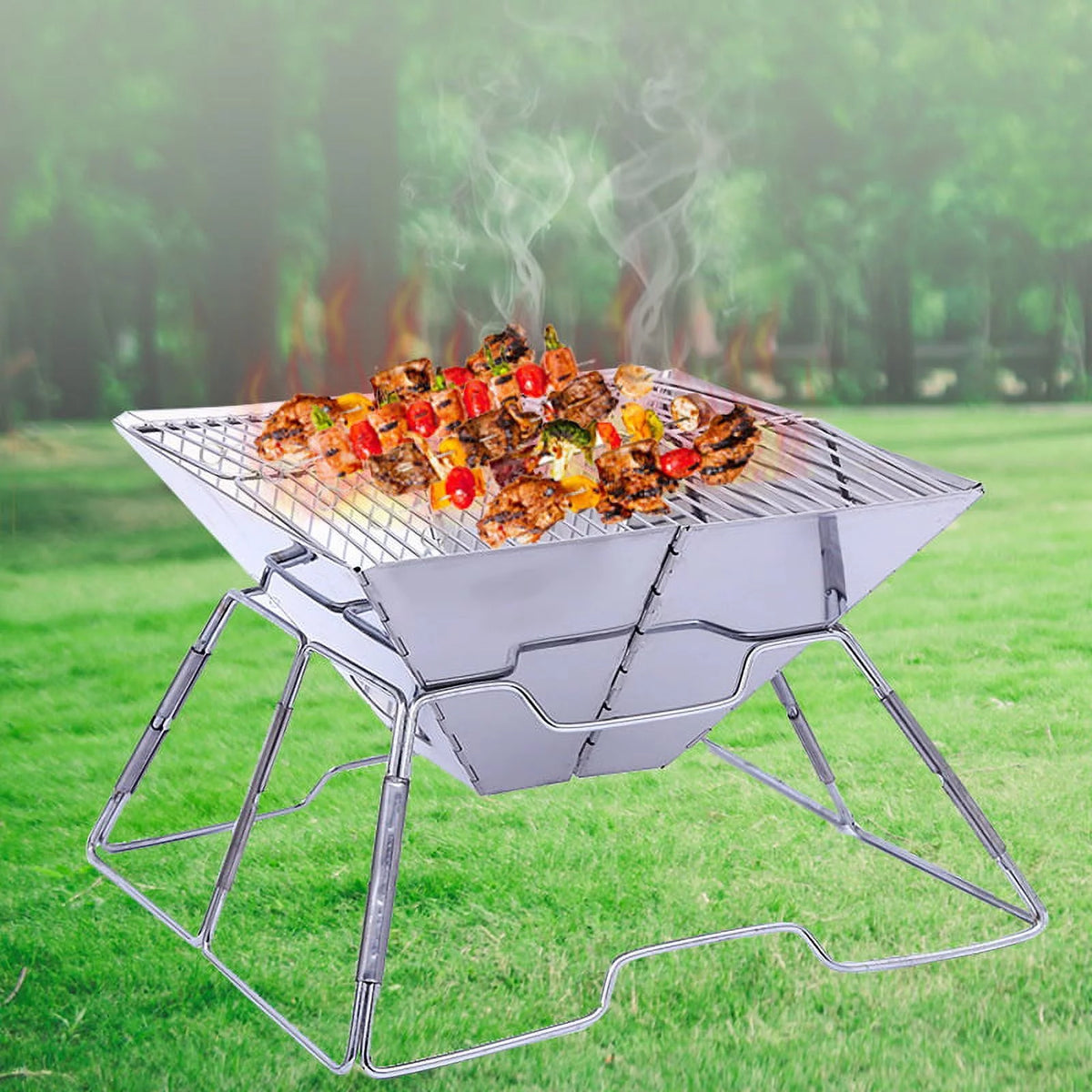 Folding Stainless Steel Campfire Grill E995