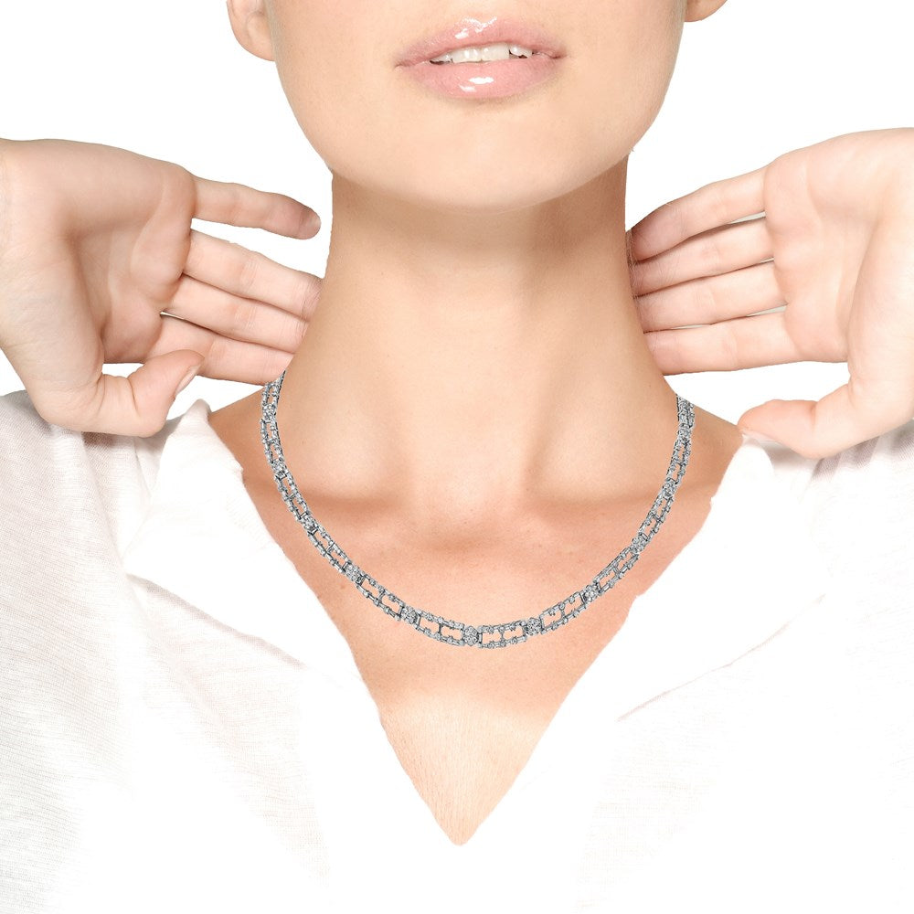 14K White Gold Diamond Choker Necklace L687685
