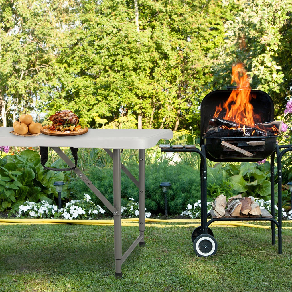 4 Ft White Plastic Folding Table Q17858