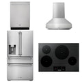 30 Induction Cooktop, Range Hood, Refrigerator with Water and Ice Dispenser, Dishwasher R508