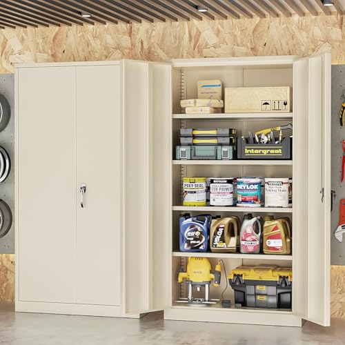 72" Black Metal Storage Cabinet with Lock R17746