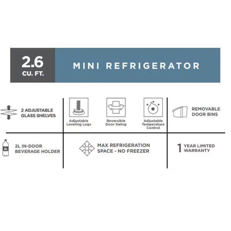 Mini Refrigerator in White X1252