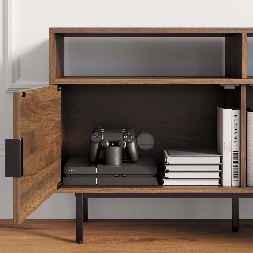 Walnut Media Console with Storage B747