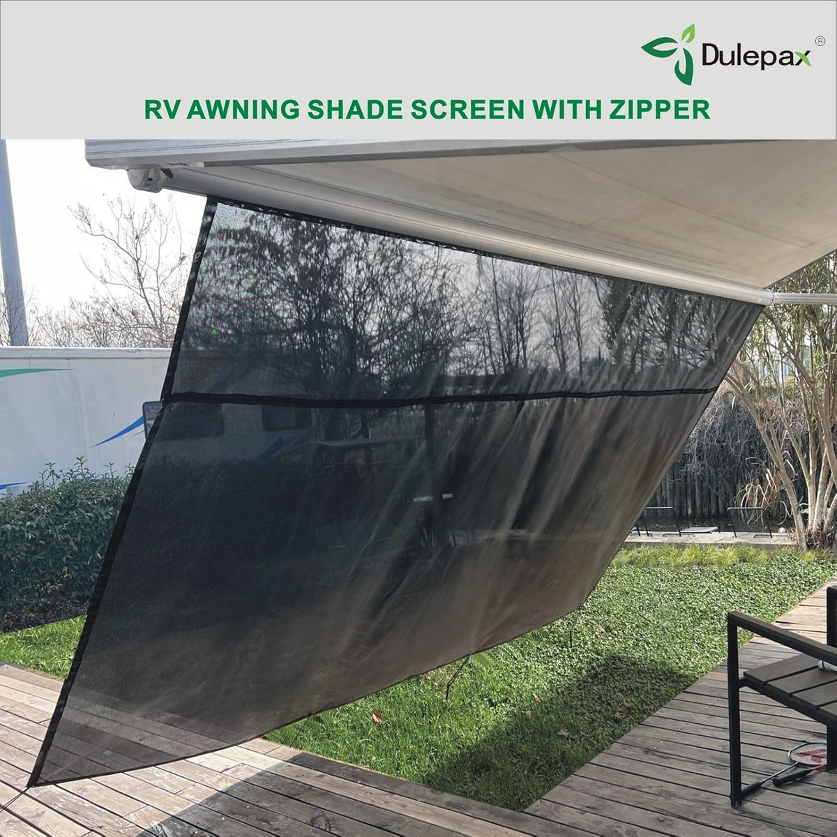 RV Awning Shade Screen with Zipper 9'X15'3'' C76787