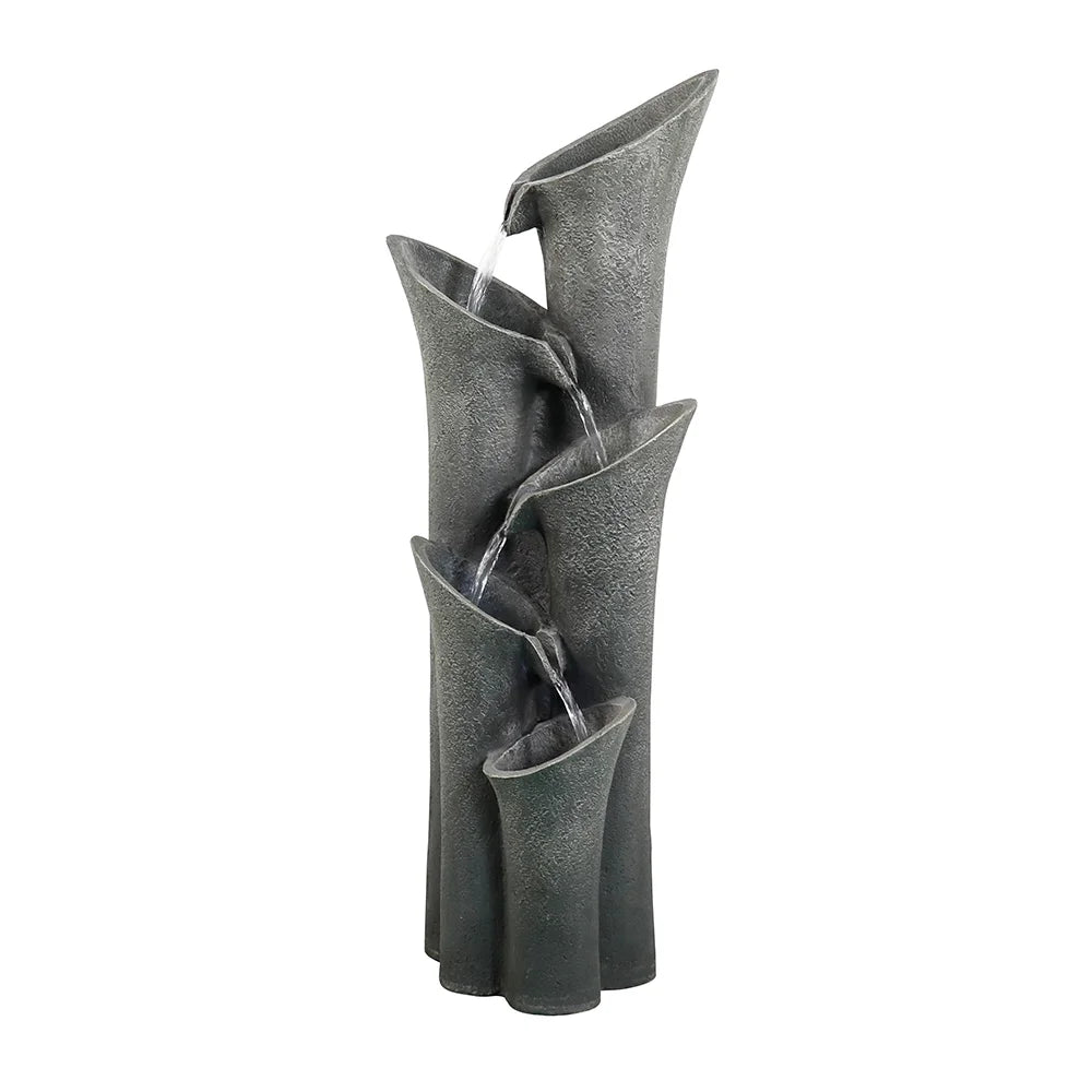 5-Tier Outdoor Water Fountains with LED Lights, 40" High P1809