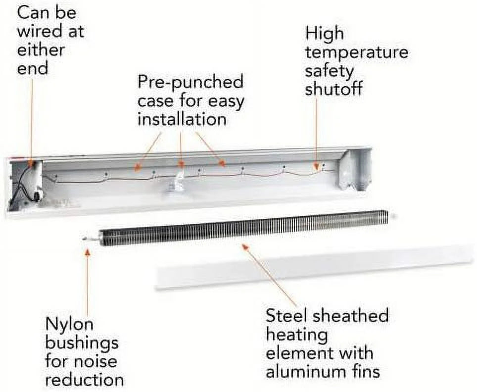 500 Watts 30 In Electric Baseboard Heaters D687211