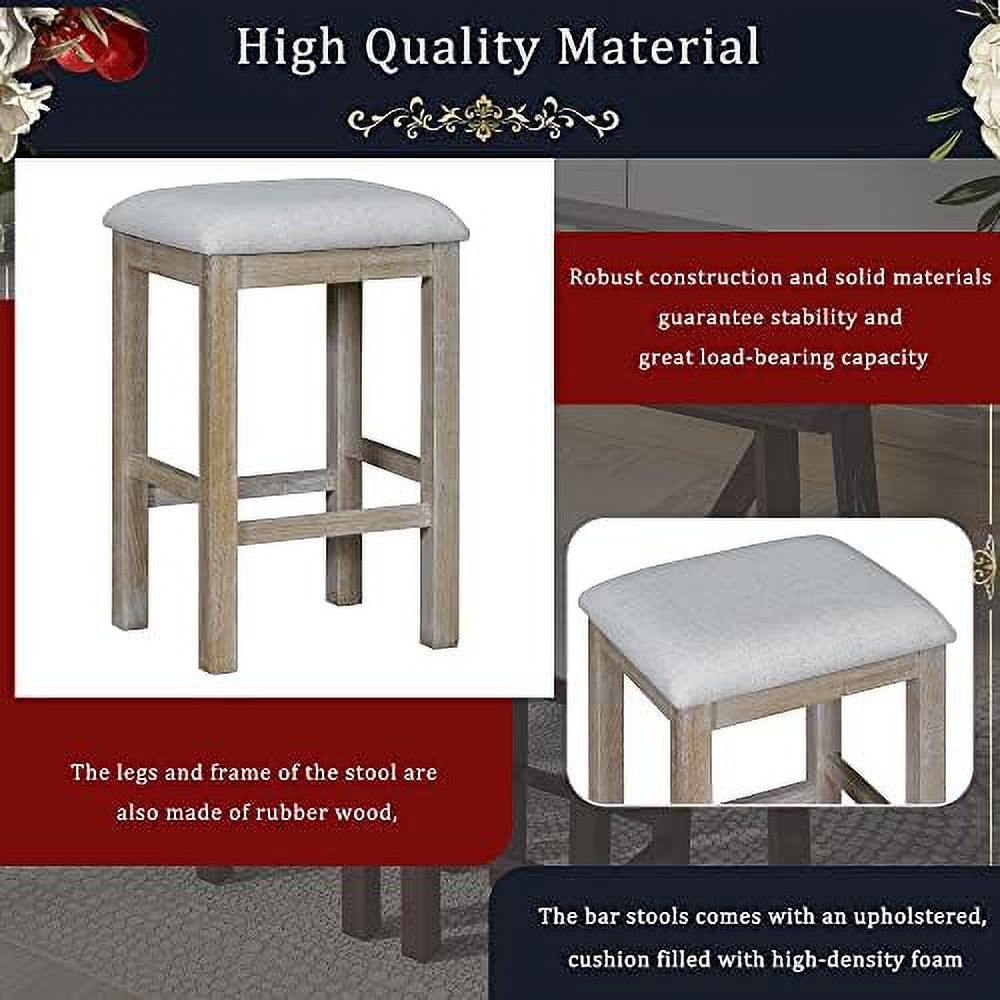 4 Piece Dining Table Set with Power Outlet and 3 Stools A90839