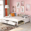 Twin Size White Wooden Daybed with 2 Drawers H566