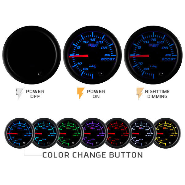 Tinted 7 Color 30 PSI Fuel Pressure Gauge G529405