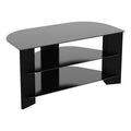 Black Engineered Wood Corner TV Stand T7816
