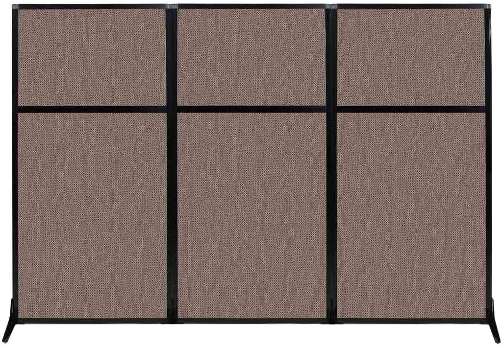 Portable Free Standing Privacy Screen with Black Fabric Panels U14292