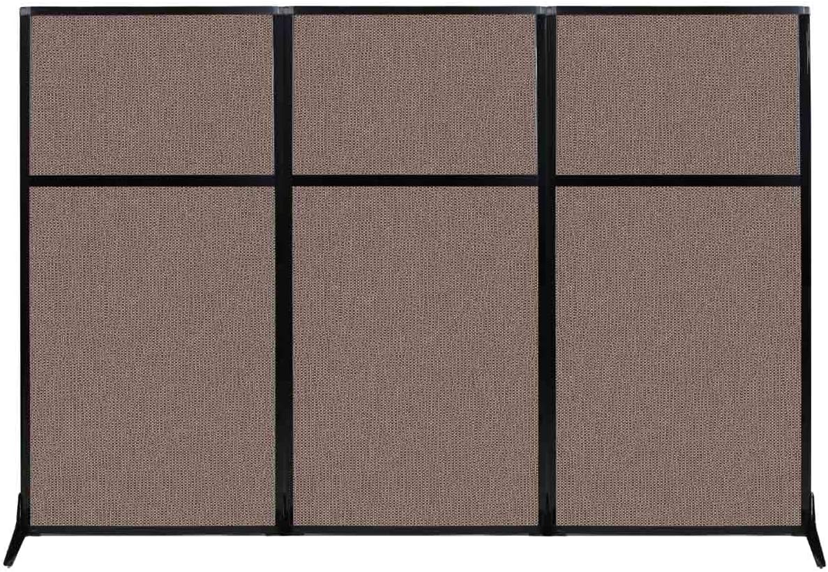 Portable Free Standing Privacy Screen with Black Fabric Panels U14292