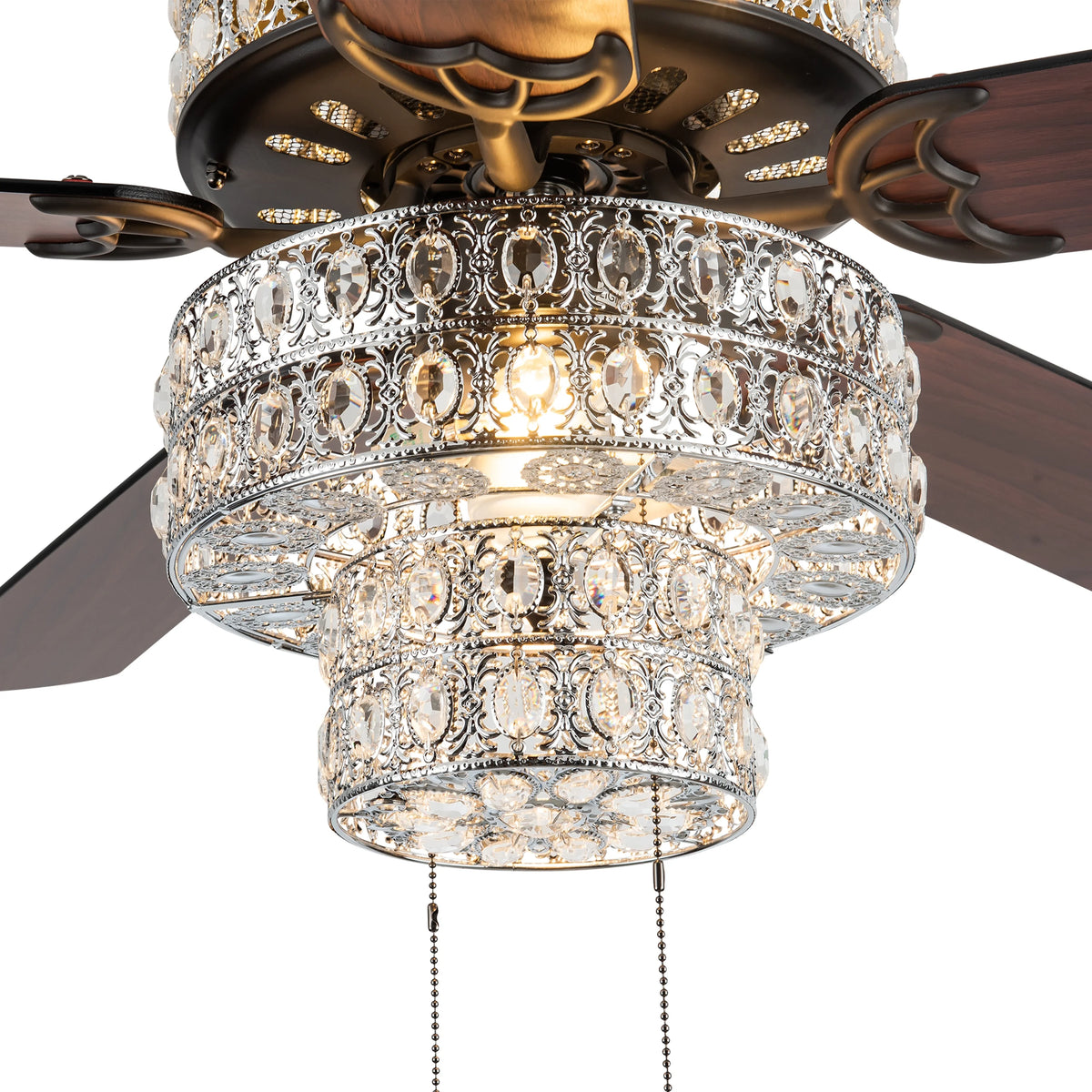 52" Crystal LED Ceiling Fan with Light M372